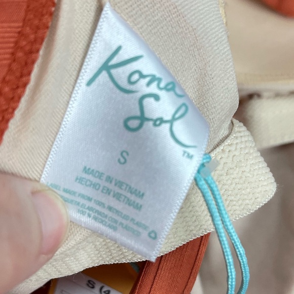 Kona Sol size small 4-6 orange one piece swimsuit - Picture 5 of 6